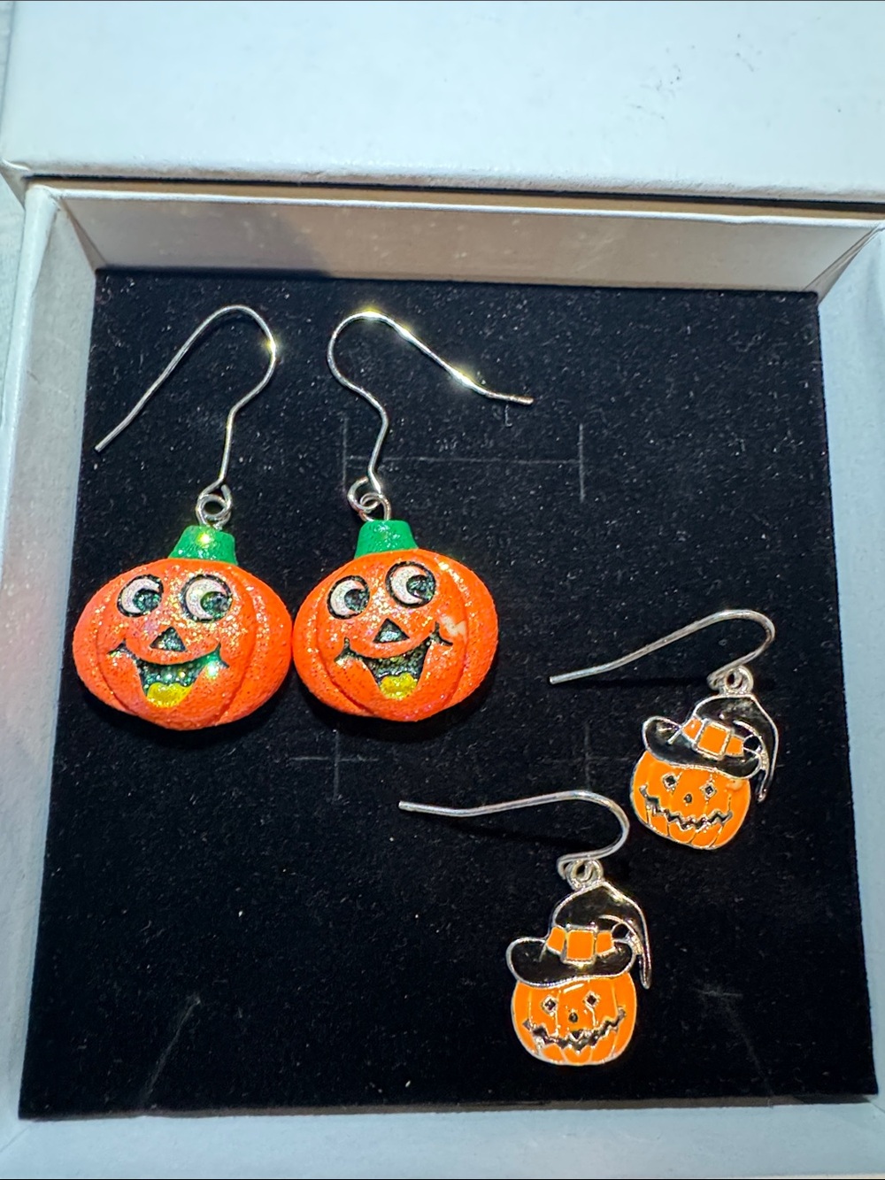 Halloween Pumpkin Dangle Earrings set - Orange